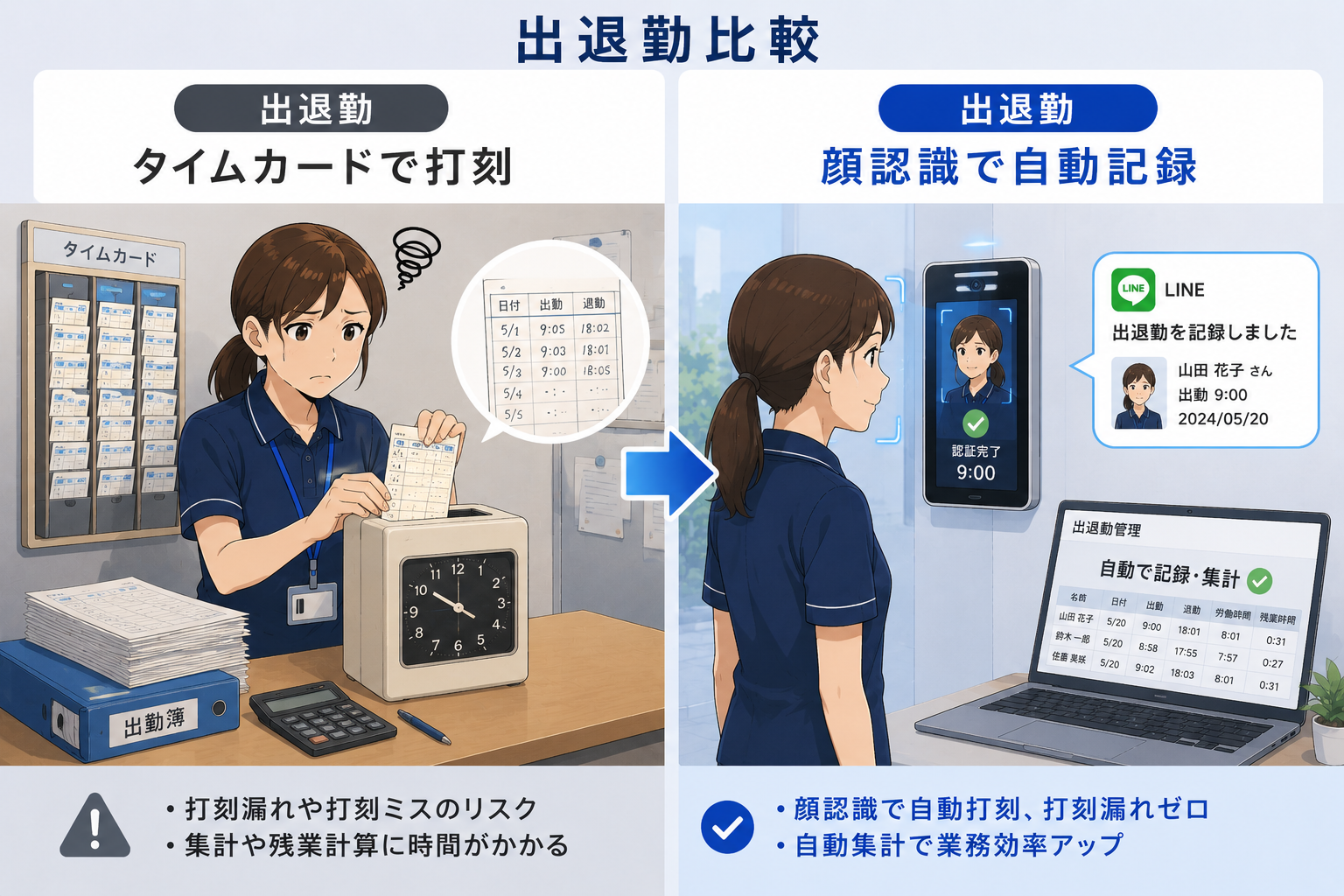 出退勤比較